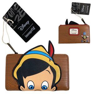 Loungefly Disney‎ Pinocchio Peeking Flap Cardholder Coin Wallet Purse
